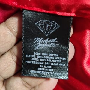 Vibrant Red Diamond & Michael Jackson Collab ( Brand New no tags) 100% Leather